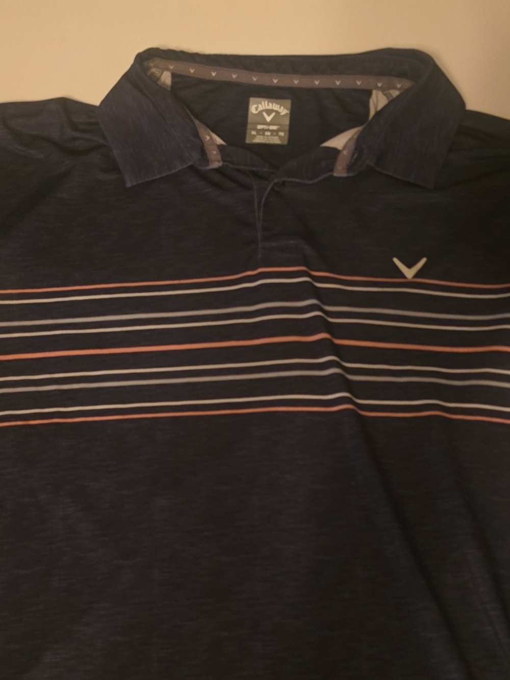 Callaway Men's Navy Striped Polo Shirt